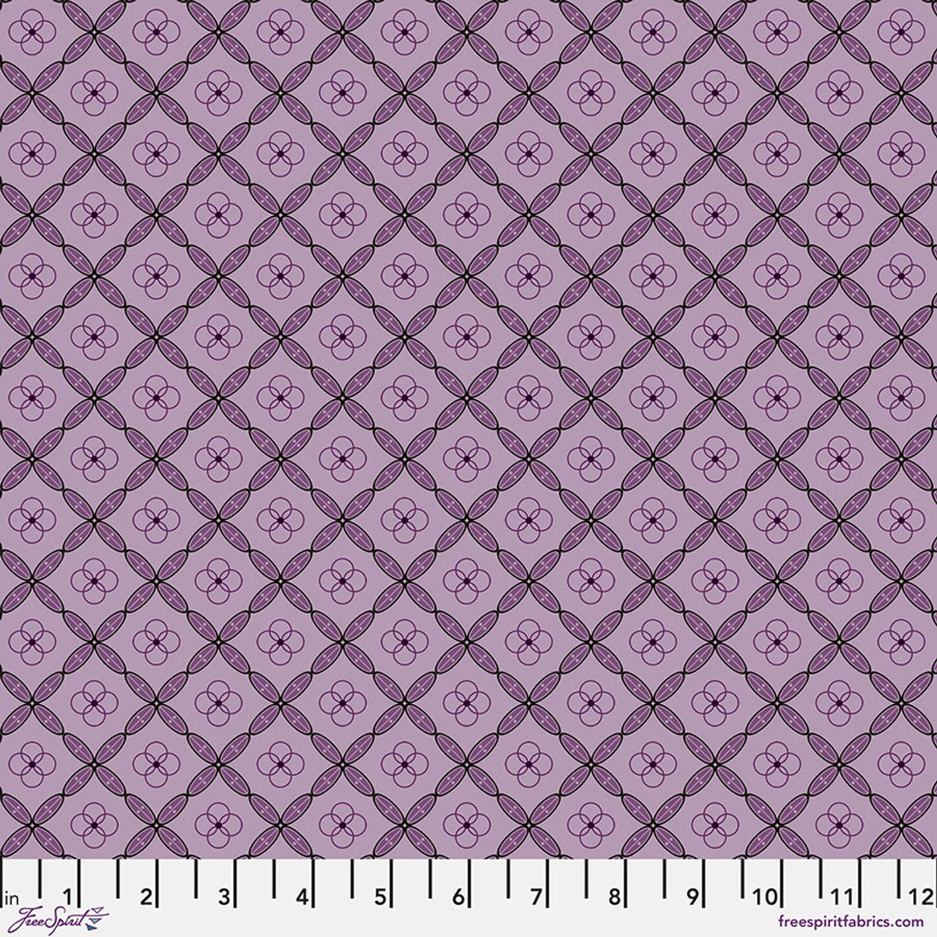 Enrapture by Giucy Giuce Tiles - Amethyst Cotton 44"/45" Fabric Per Yard