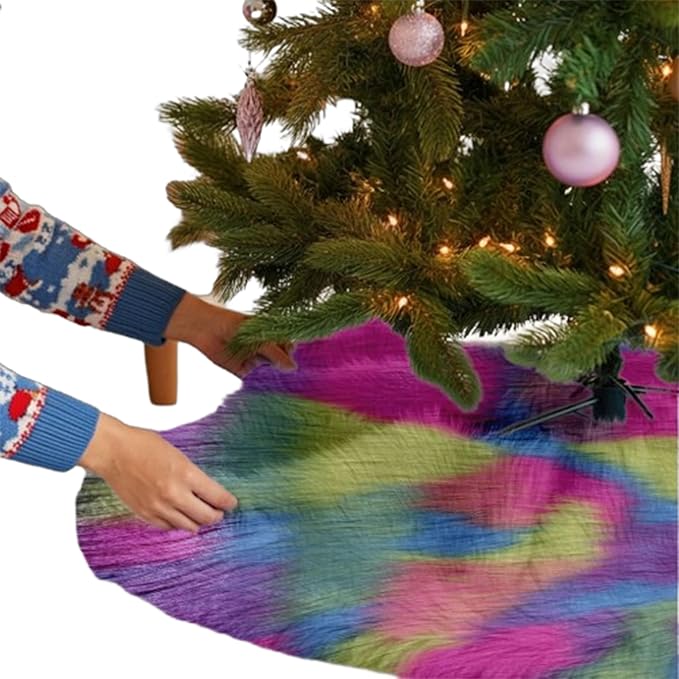 Premium Faux Fur Christmas Tree Skirt - 60 Inch | Luxurious Decoration