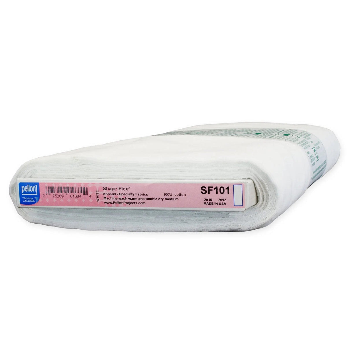 Pellon® SF101 Shape-Flex® Cotton Woven Fusible Interfacing 20" x 10 yards Bolt. Color: White.