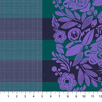 Perennial Borders Festival in Ocean BAMT141-82 Cotton Wideback Fabric per yard