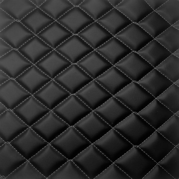 Diamond Quilted Foam Backed Faux Leather Vinyl Fabric