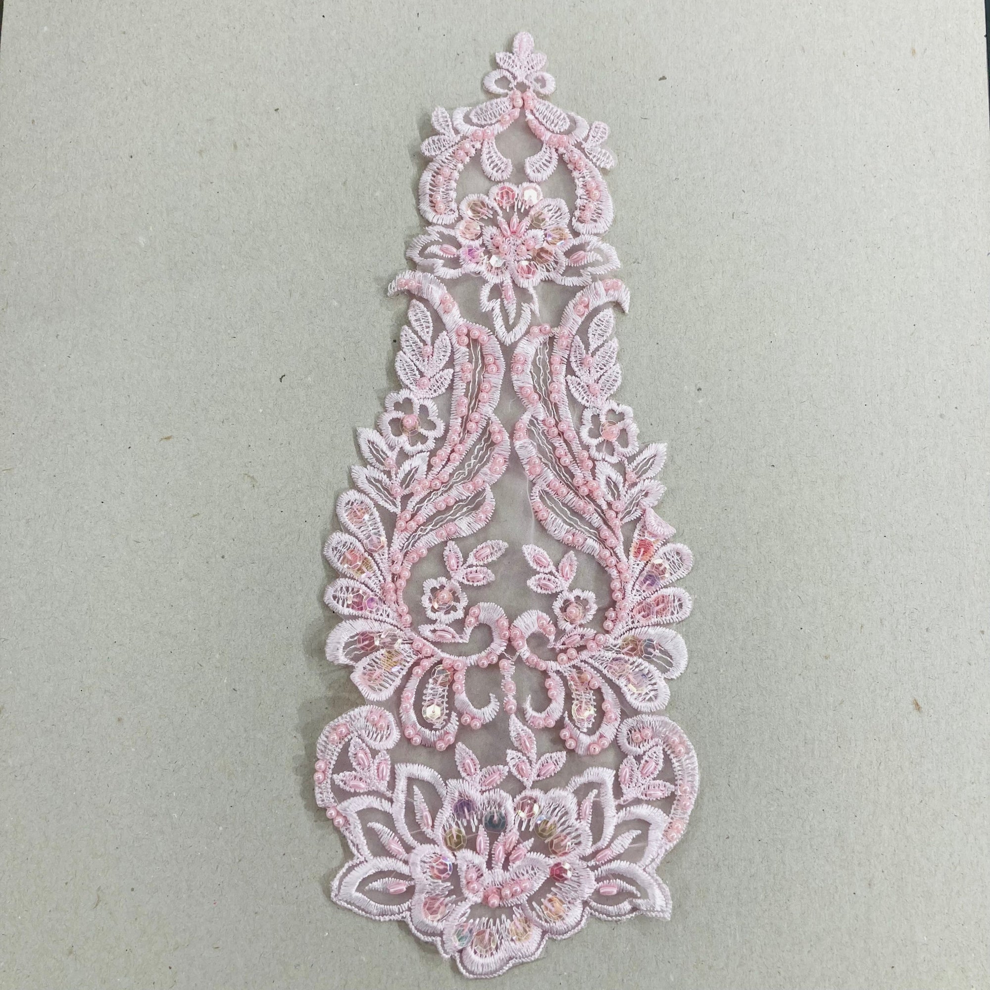 Beaded Lace Medallion Applique for Bridal Veils and Wedding Gowns | Lace USA - KZ-05