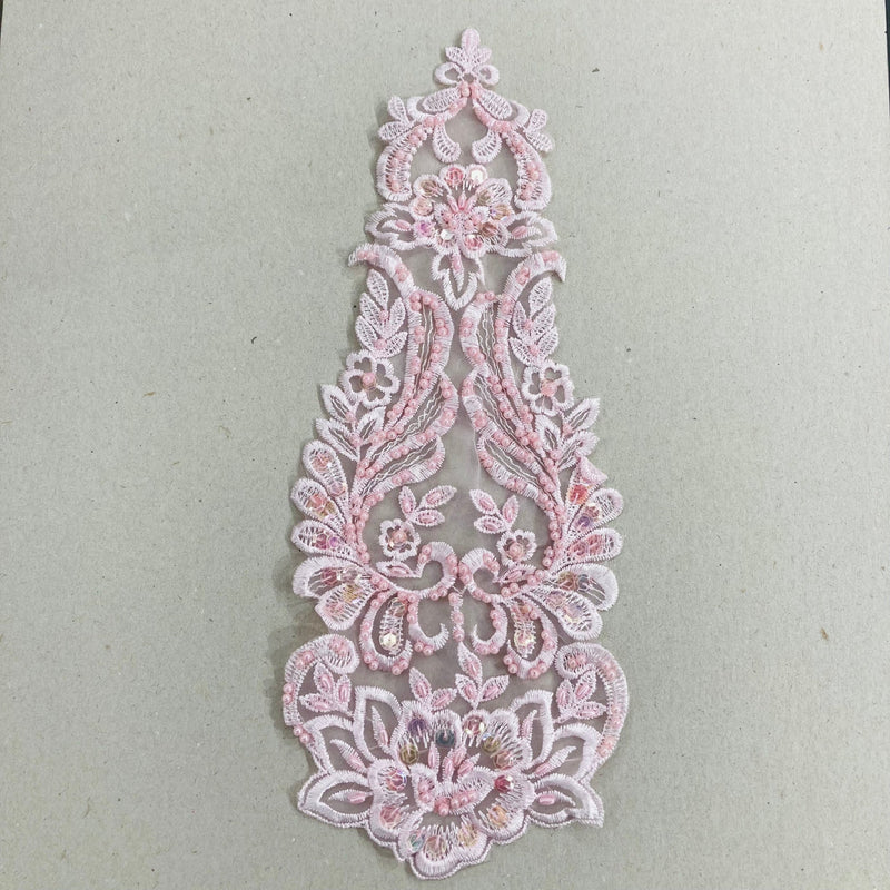 Beaded Lace Medallion Applique for Bridal Veils and Wedding Gowns | Lace USA - KZ-05