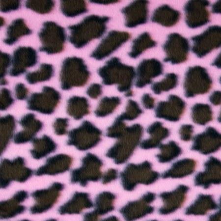 Pink Brown Leopard Print Fleece Fabric