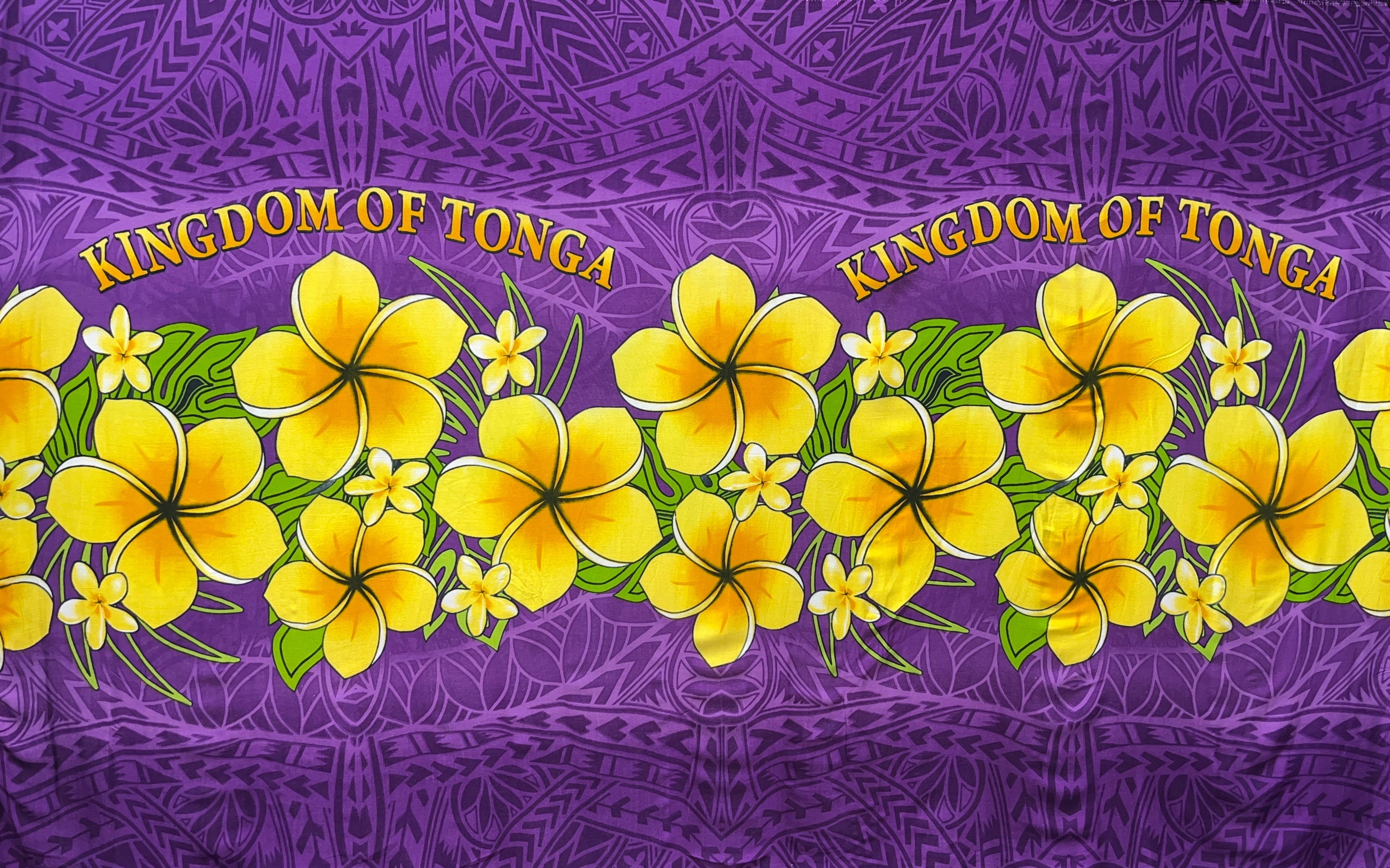 Plumeria Kingdom of Tonga Rayon Sarong | Islands Fabric