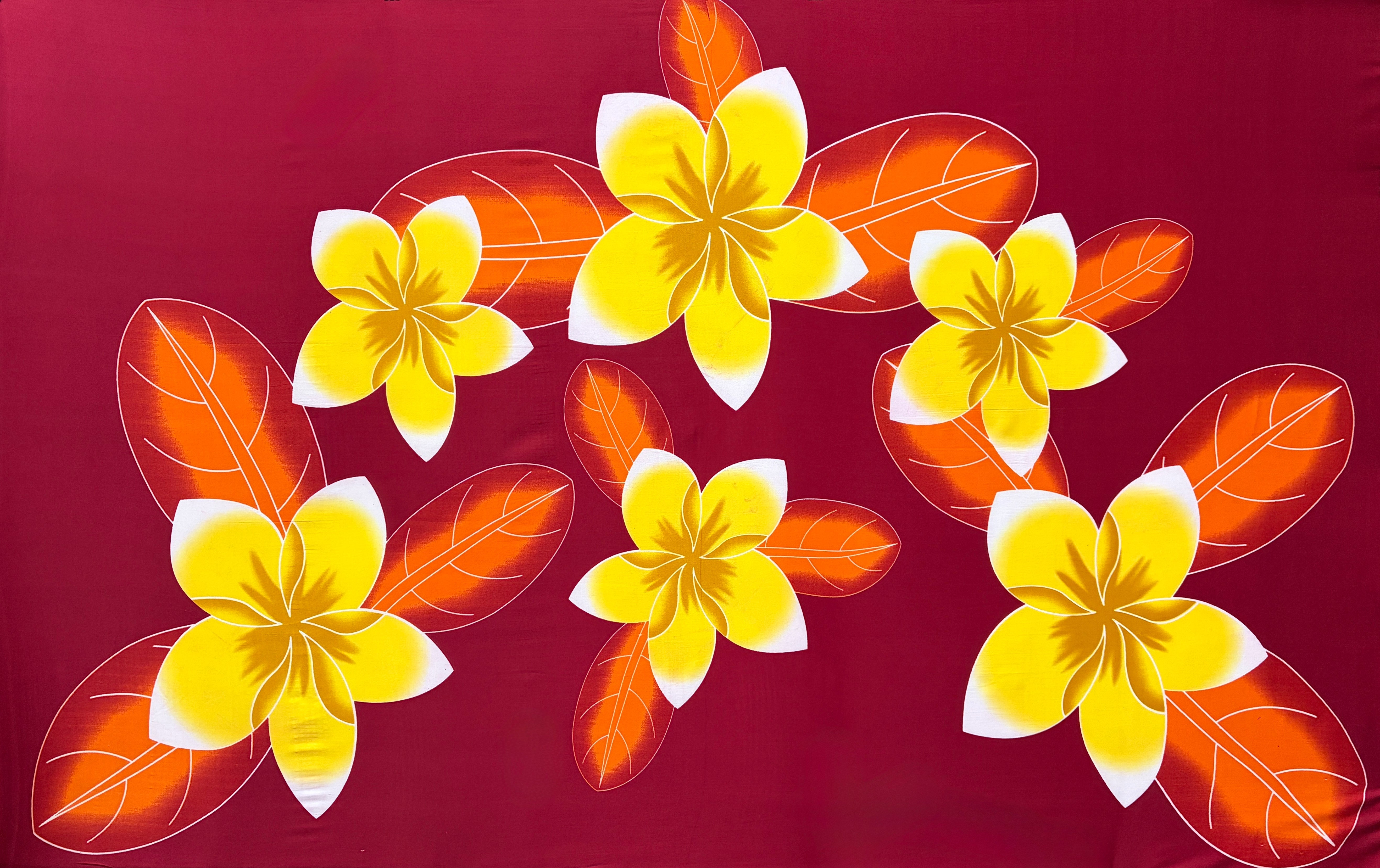 Plumeria Polyester Sarong | Islands Fabric