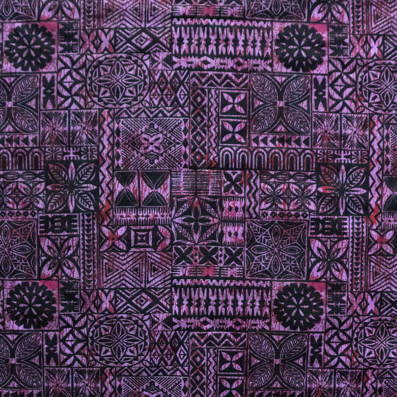 Traditional Polynesian Tapa design Fabric | Polyester  | Spandex Palace