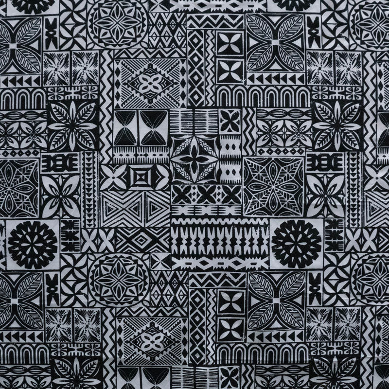 Traditional Polynesian Tapa design Fabric | Polyester  | Spandex Palace