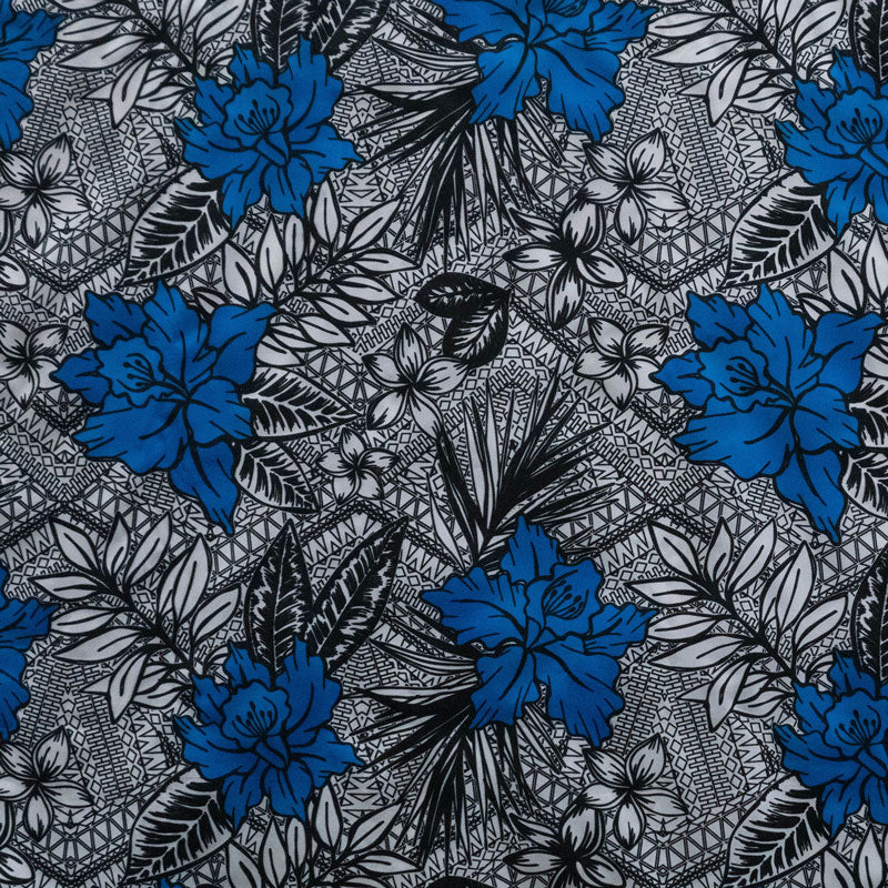 All Over Tropical Flowers & Leaves Fabric | Polyester