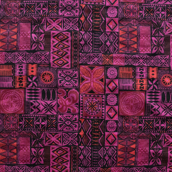 Traditional Polynesian Tapa design Fabric | Polyester | Spandex Palace