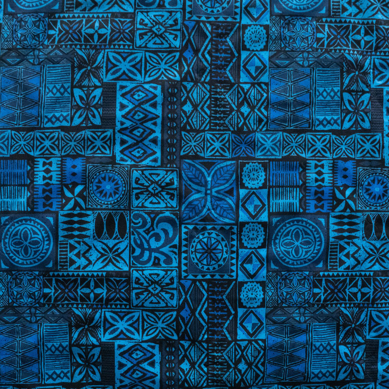 Traditional Polynesian Tapa design Fabric | Polyester  | Spandex Palace