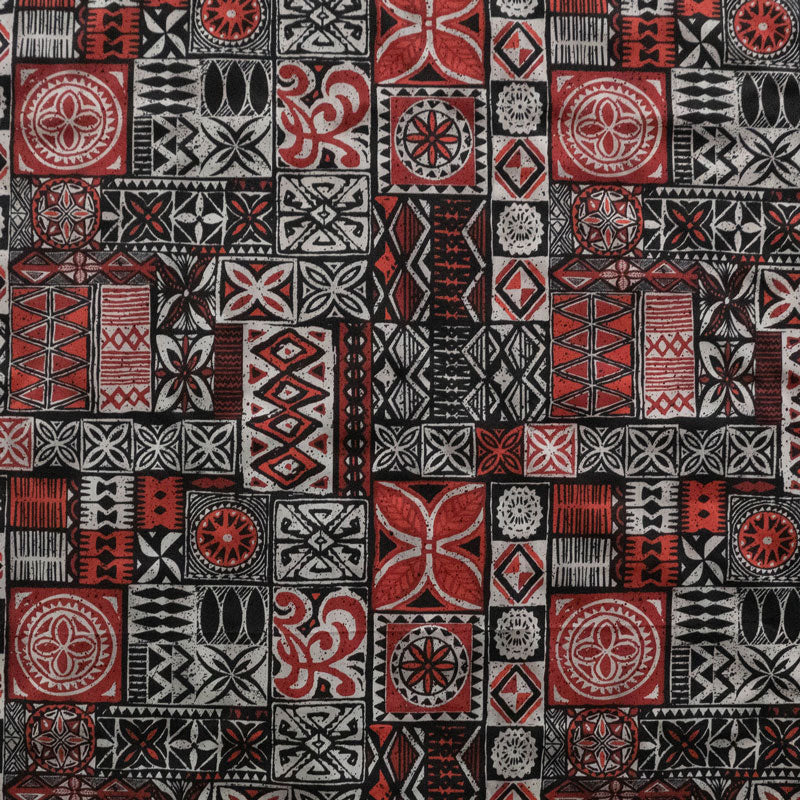 Traditional Polynesian Tapa design Fabric | Polyester  | Spandex Palace