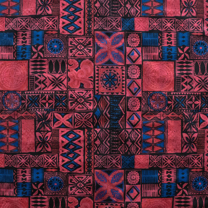 Traditional Polynesian Tapa design Fabric | Polyester  | Spandex Palace