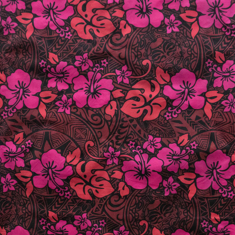 Hibiscus/Plumeria/Monstera Leaf Fabric | Polyester