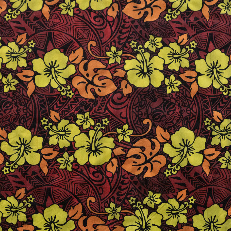 Hibiscus/Plumeria/Monstera Leaf Fabric | Polyester