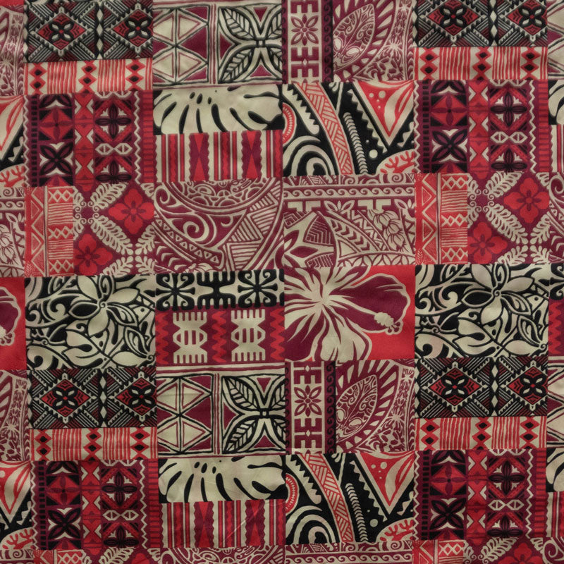 Traditional Polynesian Tapa design Fabric| Polyester  | Spandex Palace