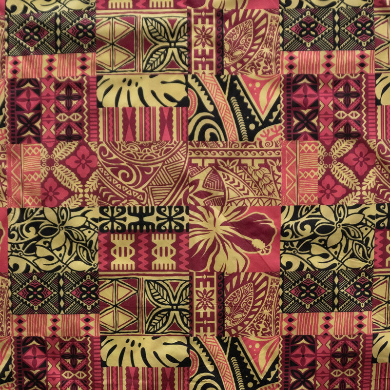 Traditional Polynesian Tapa design Fabric| Polyester  | Spandex Palace