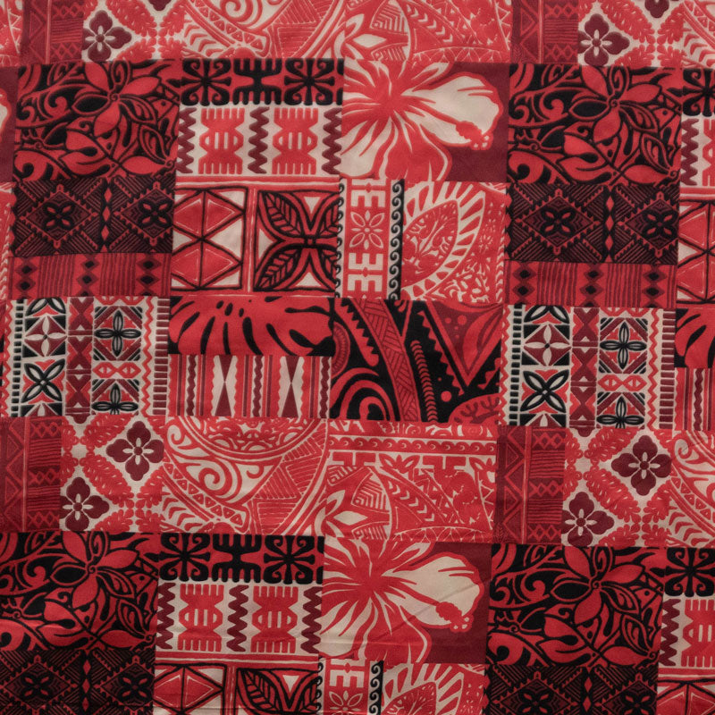 Traditional Polynesian Tapa Design Polyester Fabric # 3 | Islands Fabric