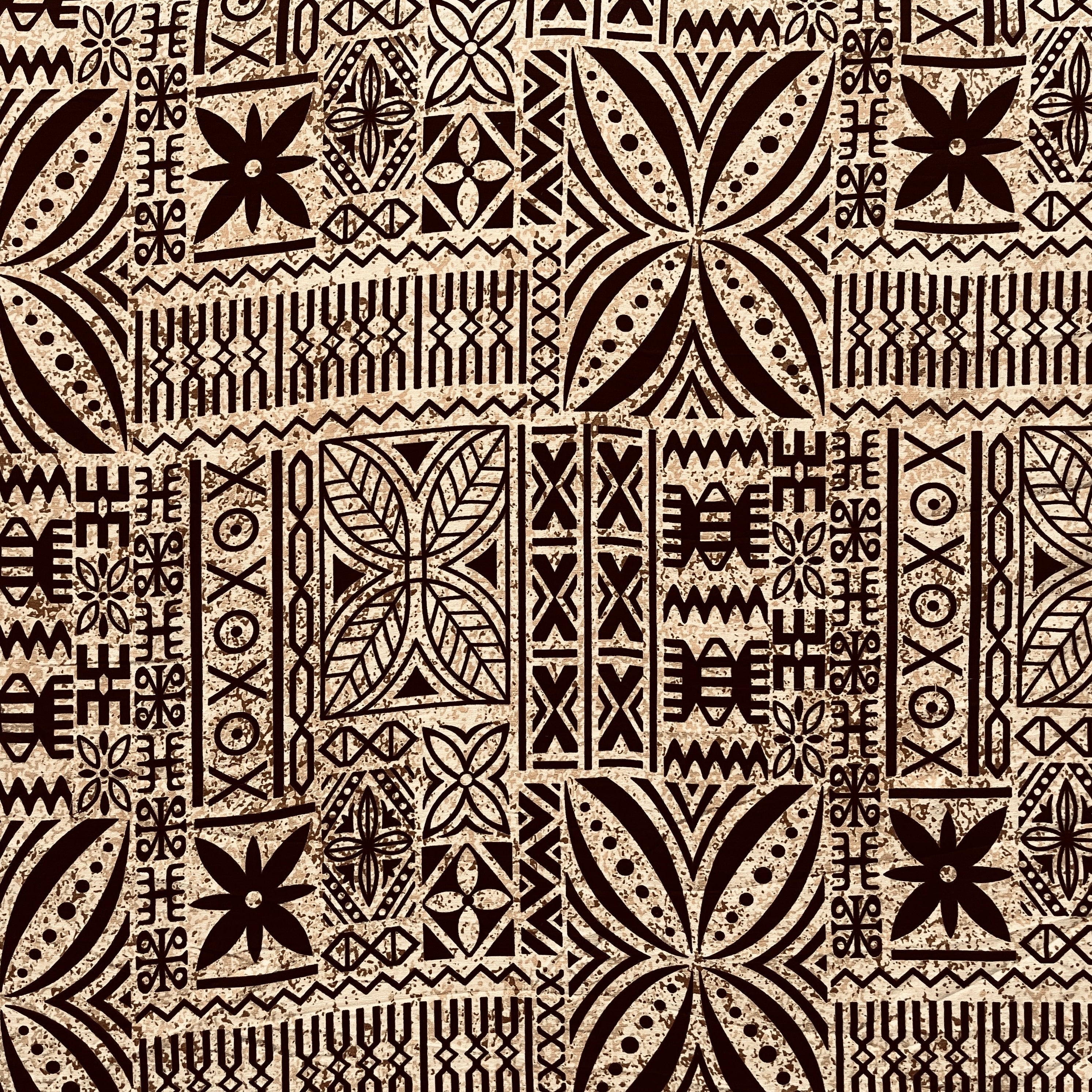 Polynesian Motif Barkcloth Fabric | Islands Fabric