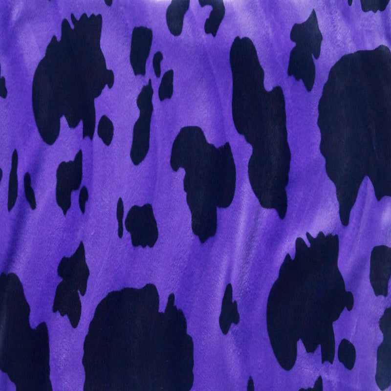 Black Purple Cow Velboa Faux Fur