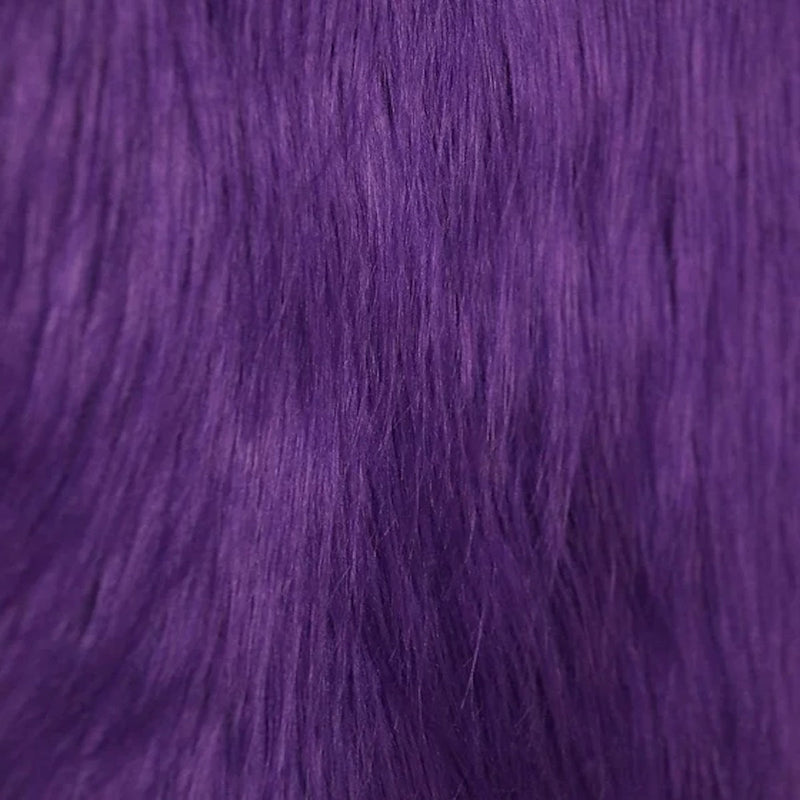 Purple Shaggy Long Pile Faux Fur Fabric (4")