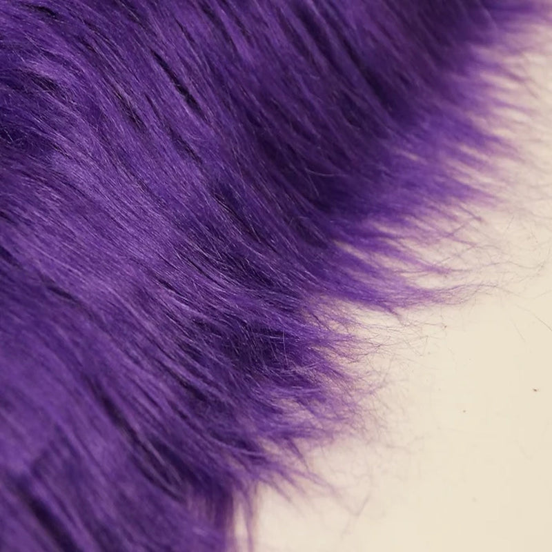 Purple Shaggy Long Pile Faux Fur Fabric (4")