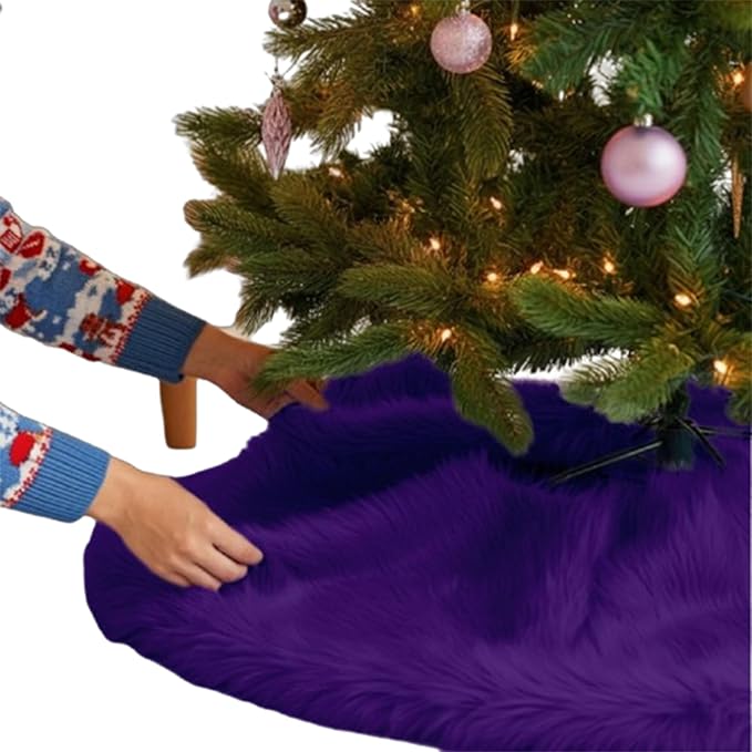 Premium Faux Fur Christmas Tree Skirt - 48 Inch | Luxurious Decoration