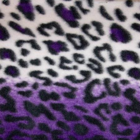 Purple Snow Leopard Print Fleece Fabric