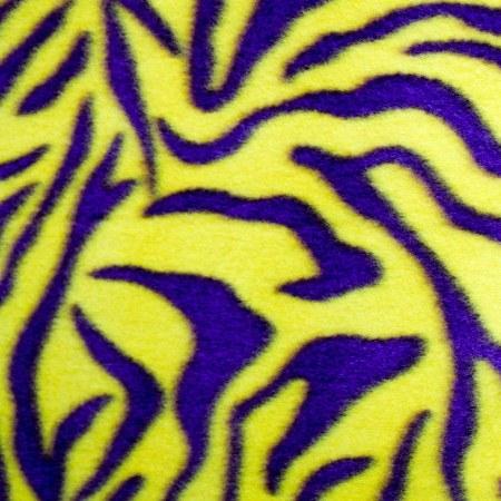 Purple | Yellow Zebra Print Fleece Fabric