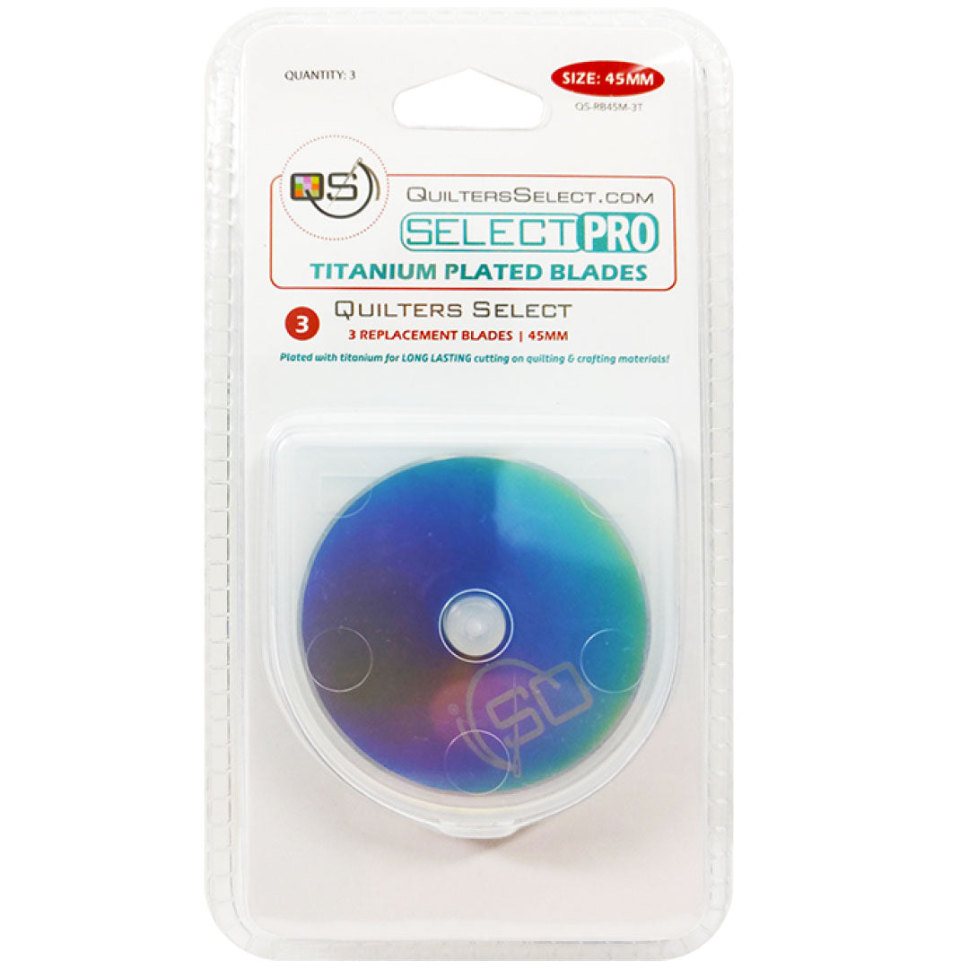 45mm Titanium Plated Rotary Blades - 3pk - Quilters Select