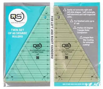 Quilters Select Twin Set of 60 Degree Half Triangle Rulers