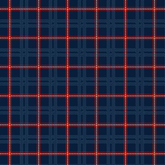 Blue Primo Plaids: Americana Navy Cotton Flannel 44"/45" Fabric Per Yard