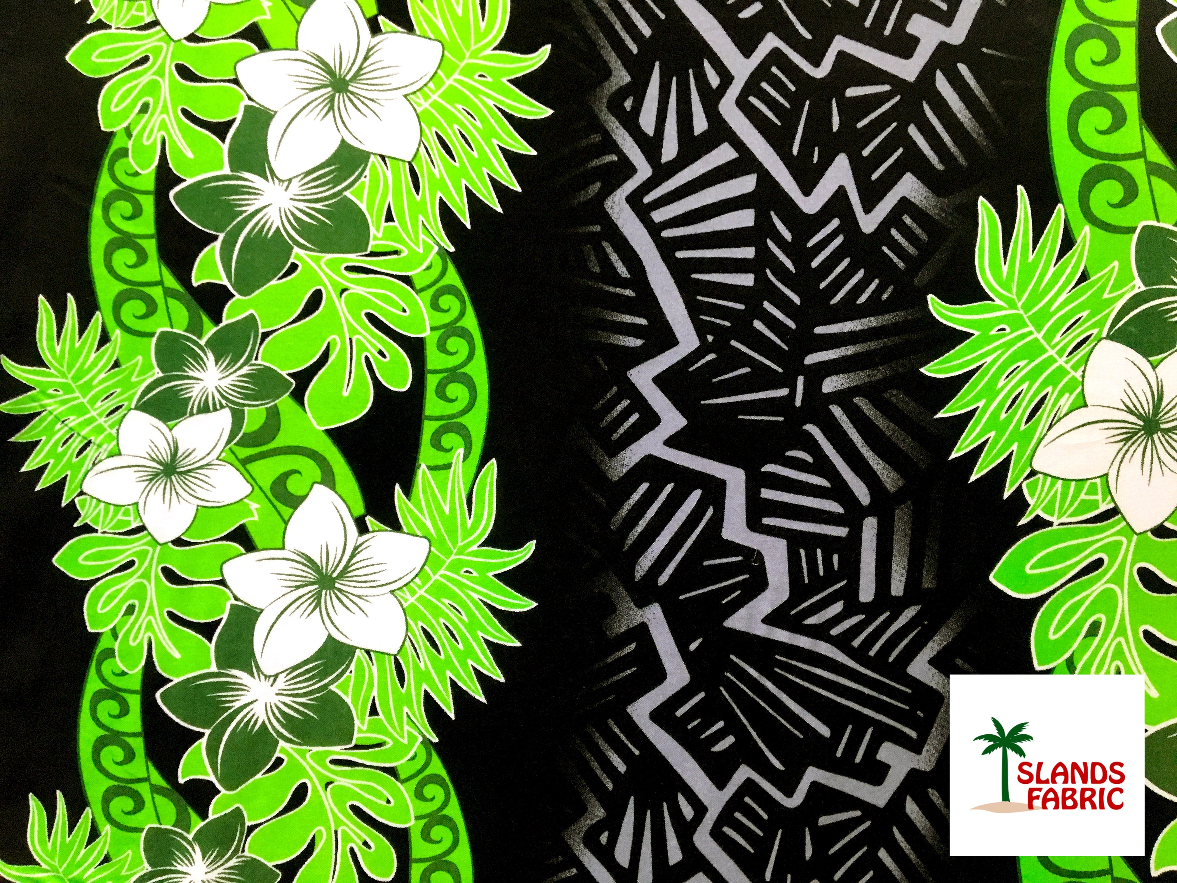 Triple Tropical Border Rayon Fabric | Islands Fabric