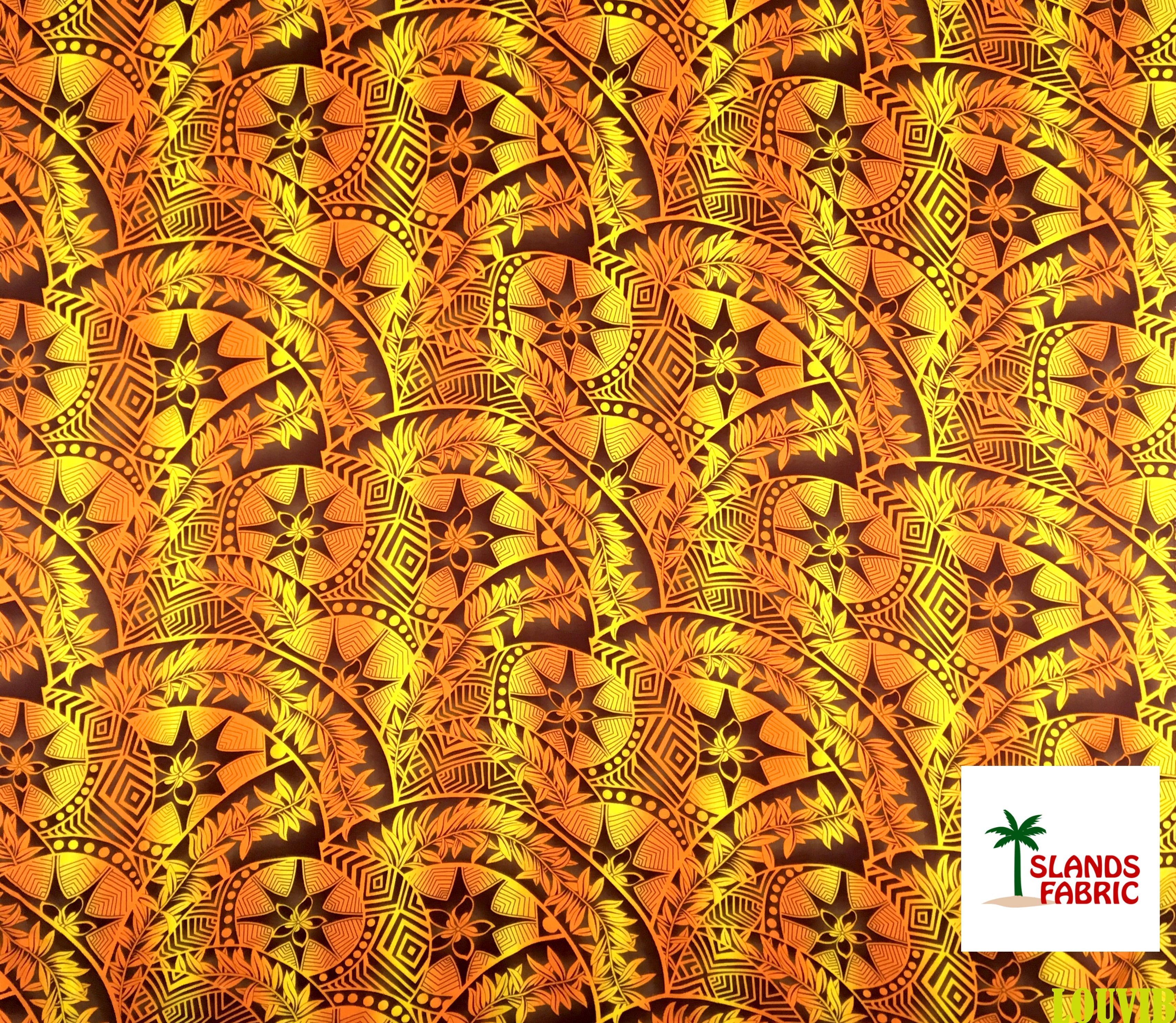 Plumeria Star Design Rayon Fabric | Islands Fabric