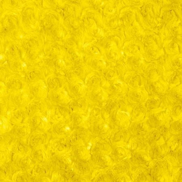 Yellow Swirl Rosebud Faux Fur Fabric