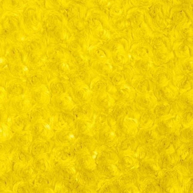 Yellow Swirl Rosebud Faux Fur Fabric