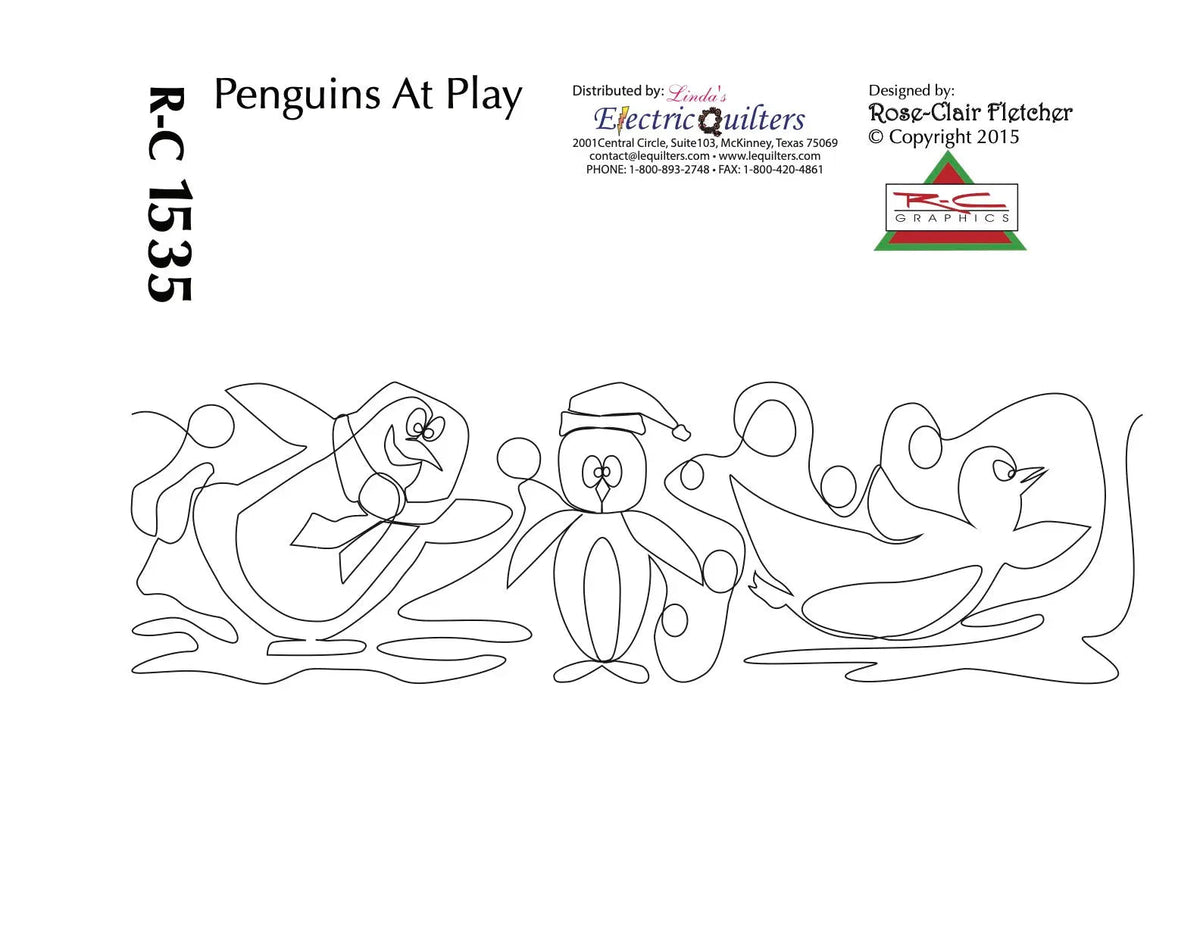 1535 Penguins At Play Pantograph by Rose-Clair Fletcher