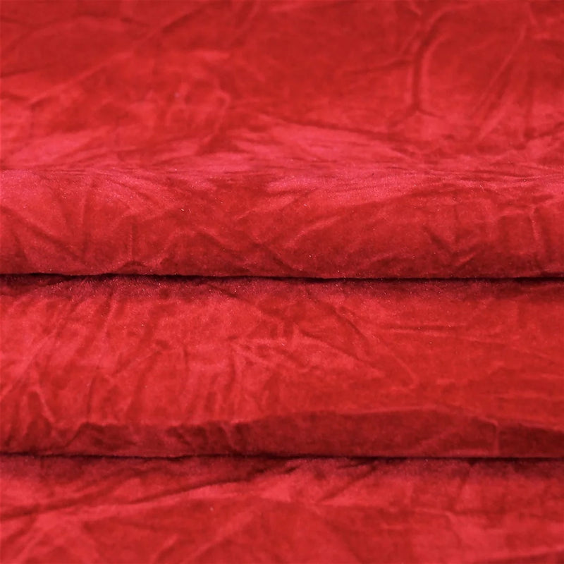 Red Crushed Velvet Flocking Fabric