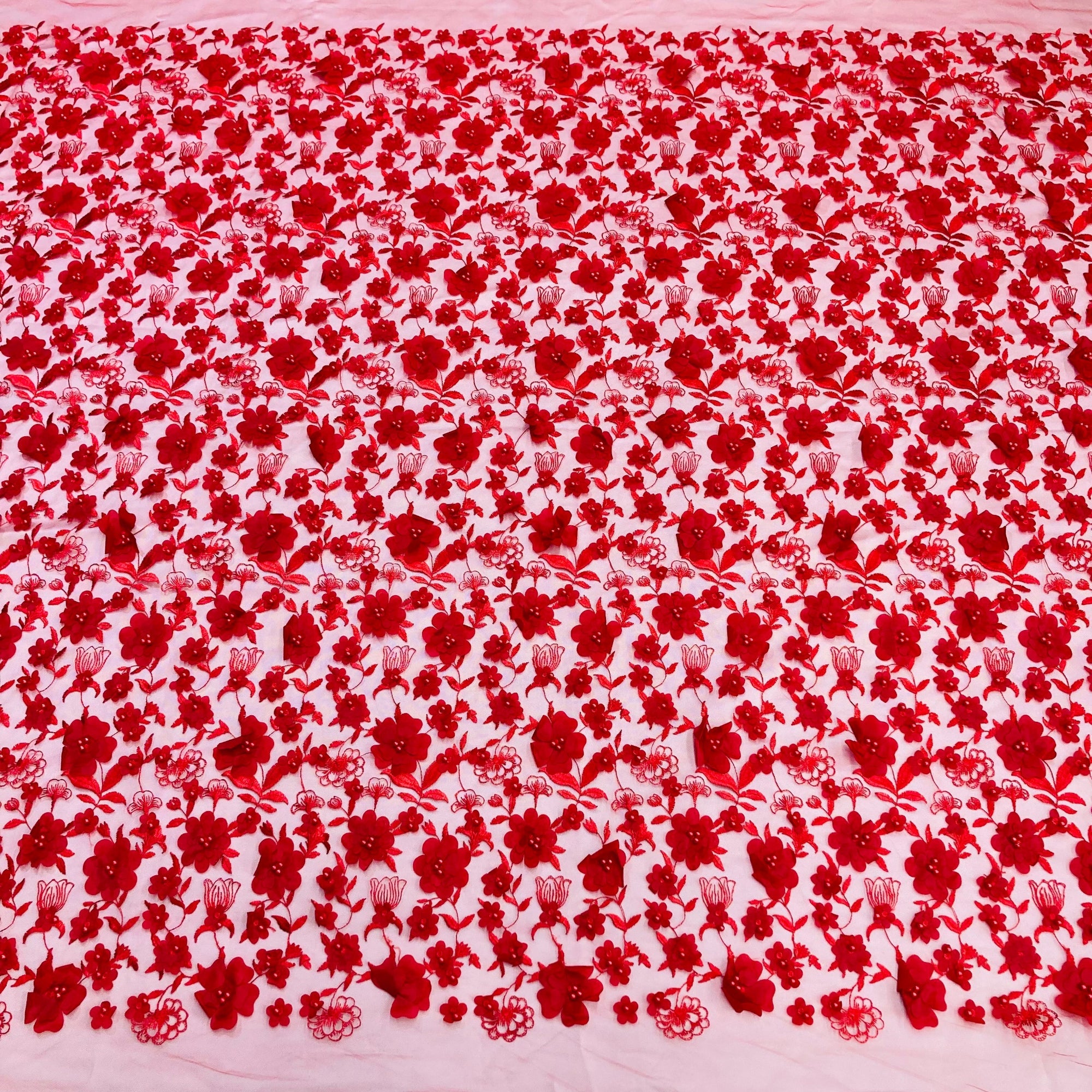 Beaded 3D Floral Lace Fabric – For Bridal, Quinceañera & Dance Dresses | Lace USA - GD-241