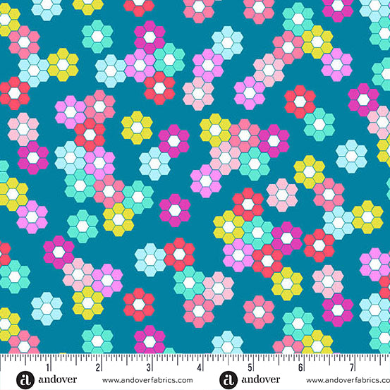 Reef Hexie Garden Color Pop Playground Cotton 44"/45" Fabric Per Yard