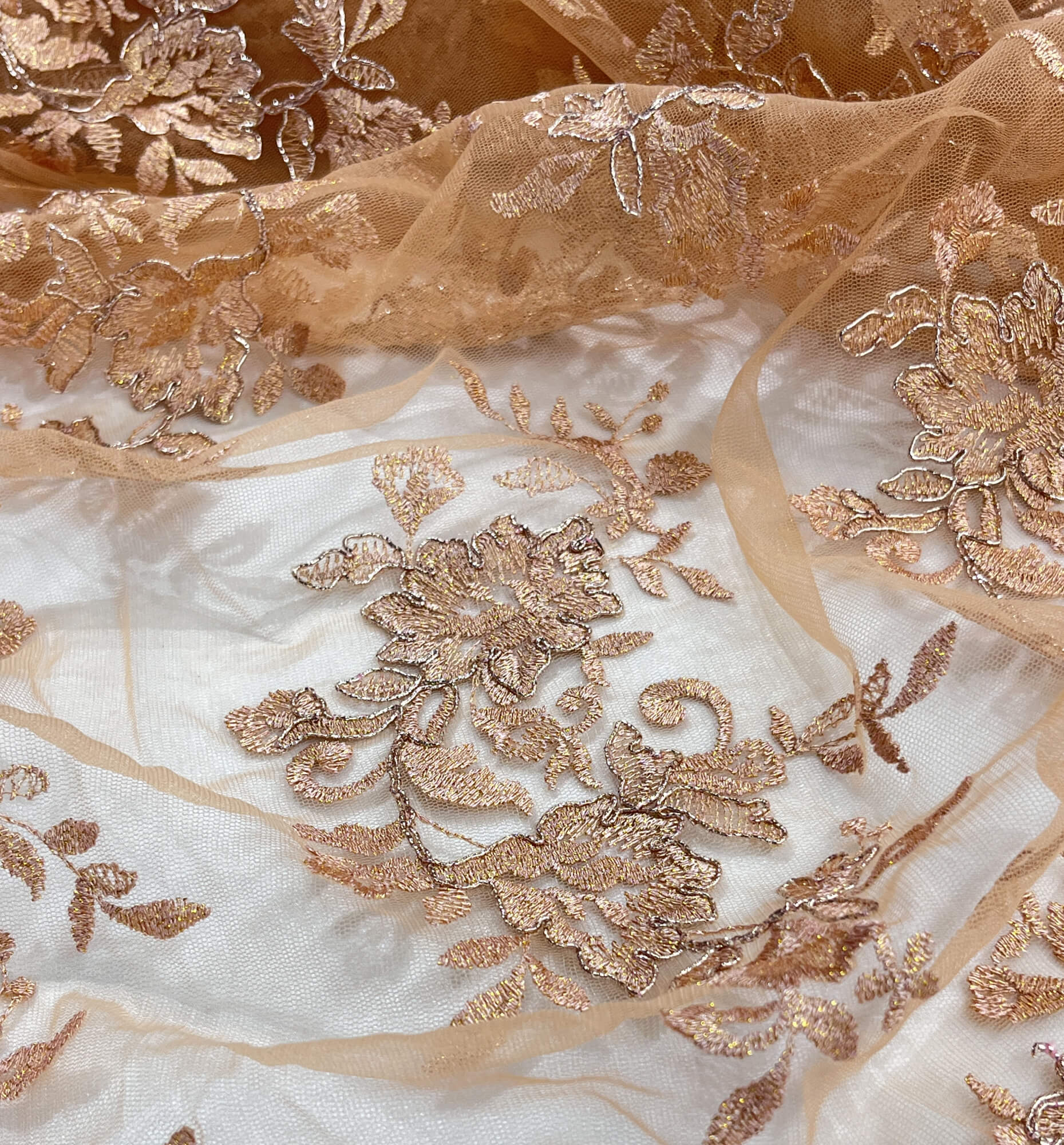 Corded Floral Lace Fabric with Scalloped Edges – Bridal & Dress Lace | Lace USA - 97154W