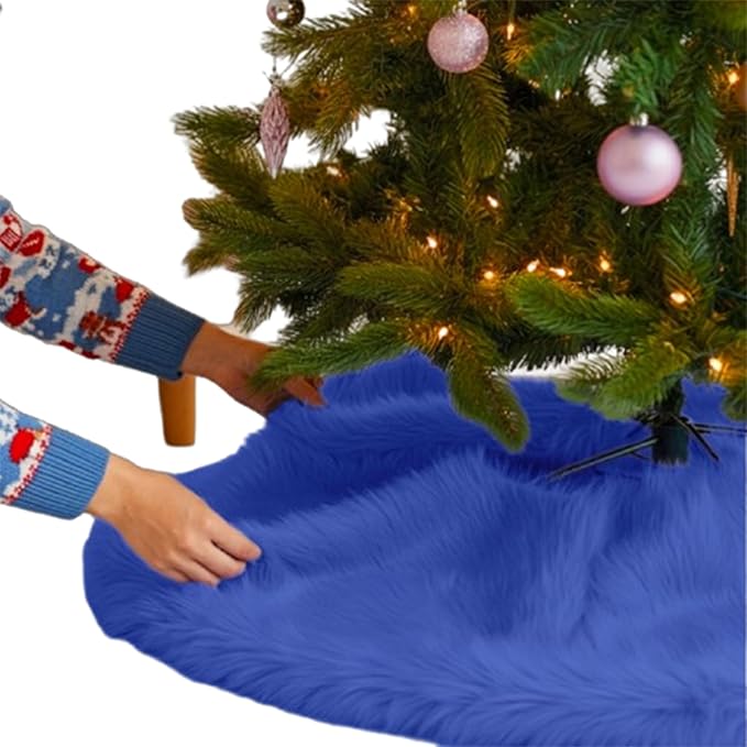 Premium Faux Fur Christmas Tree Skirt - 40" | Luxurious Decorations