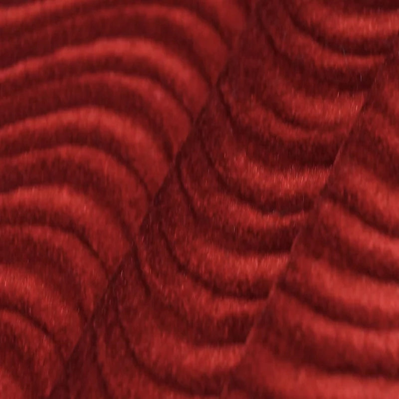 Ruby Red Swirl Velvet Flocking Fabric