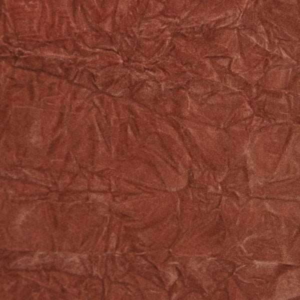 Rust Orange Crushed Velvet Flocking Fabric