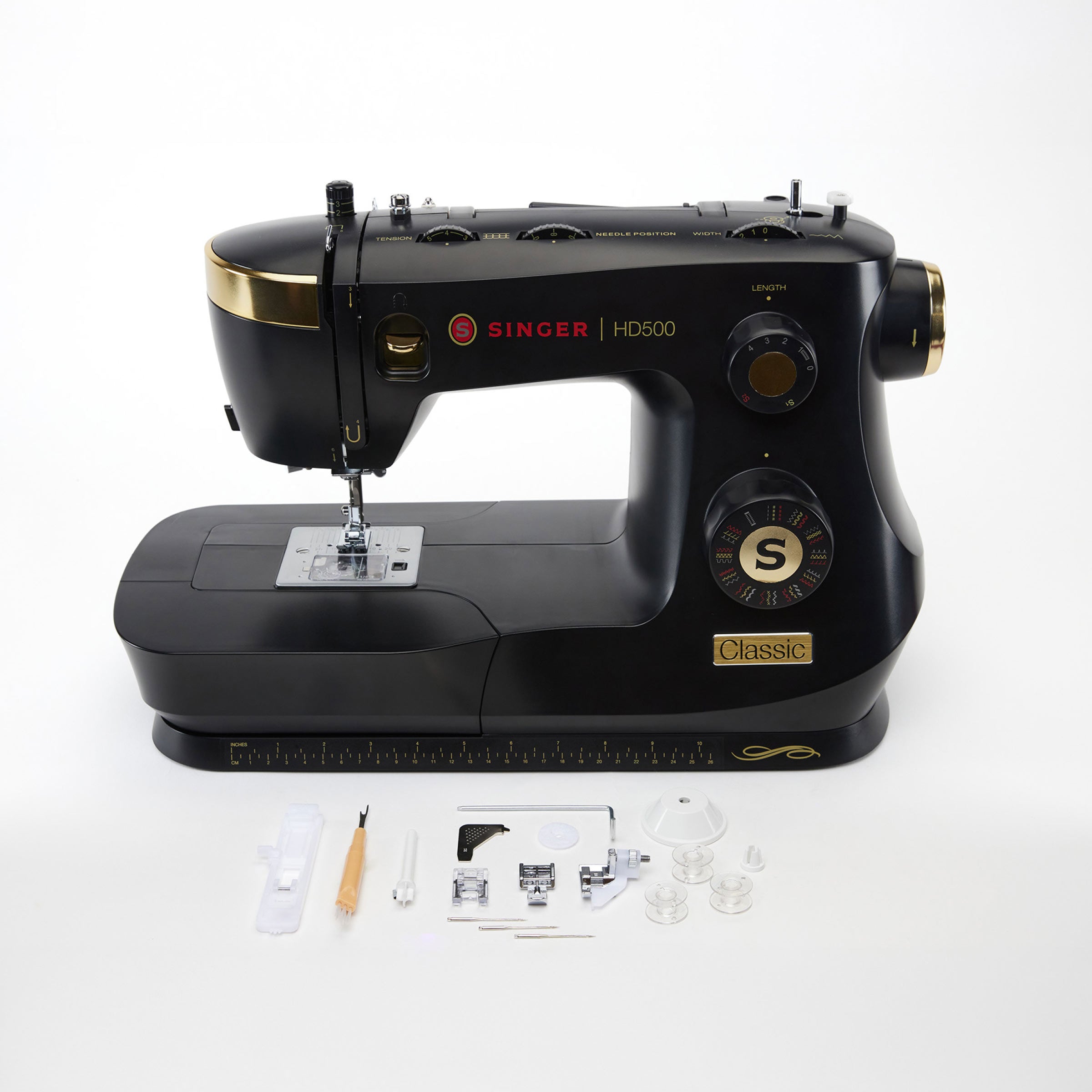 SINGER® HD500 Classic Black Sewing Machine & Hard Carrying Case Bundle