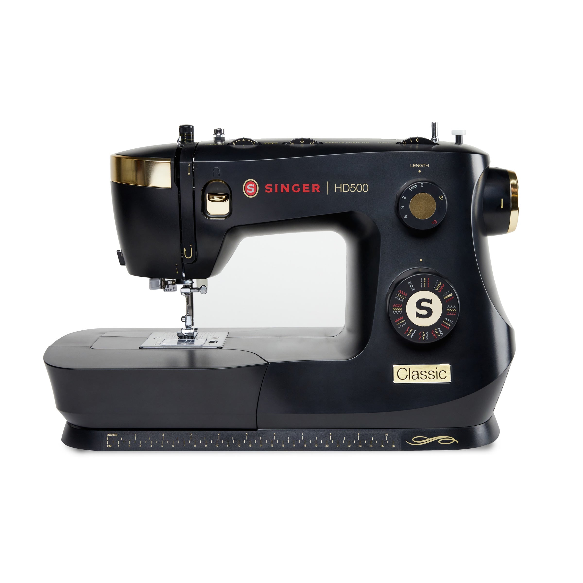 SINGER® HD500 Classic Black Sewing Machine & Hard Carrying Case Bundle