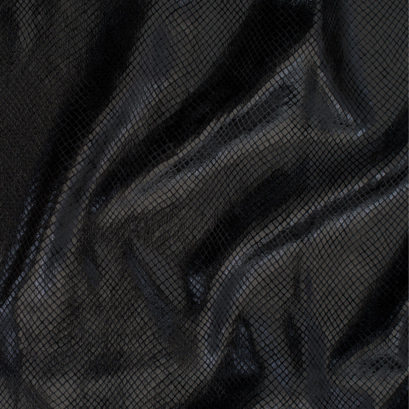 Stretch Velvet Fabric With Foiled Diamond Snake Foil | Spandex Palace