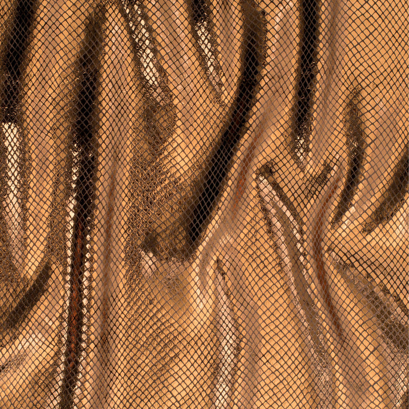 Stretch Velvet Fabric With Foiled Diamond Snake Foil | Spandex Palace Browns