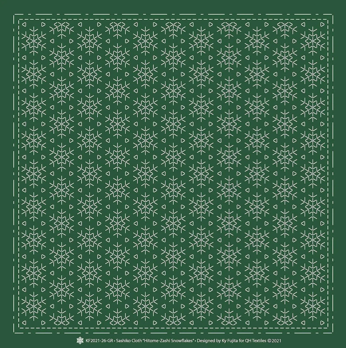 Sashiko Cloth Hitome-Zashi SnowflakesGR