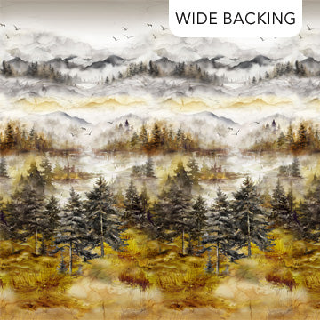 Scenic Ochre Multi Misty Morning  B28646-54 Wideback Fabric per Yard